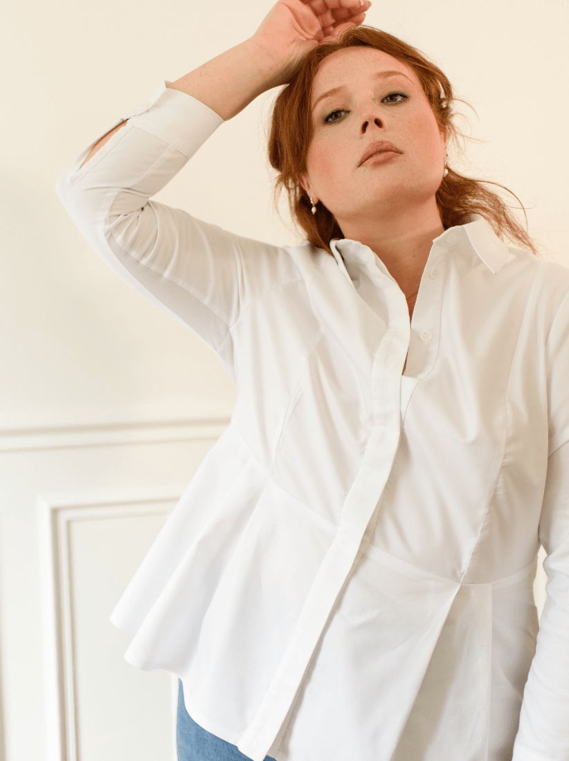 Peplum store white shirt